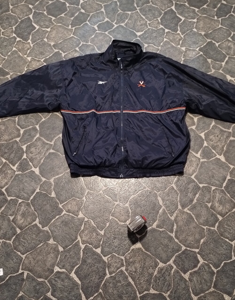 VA Cavaliers Reebok mens blue zip up jacket VINTAGE 90s